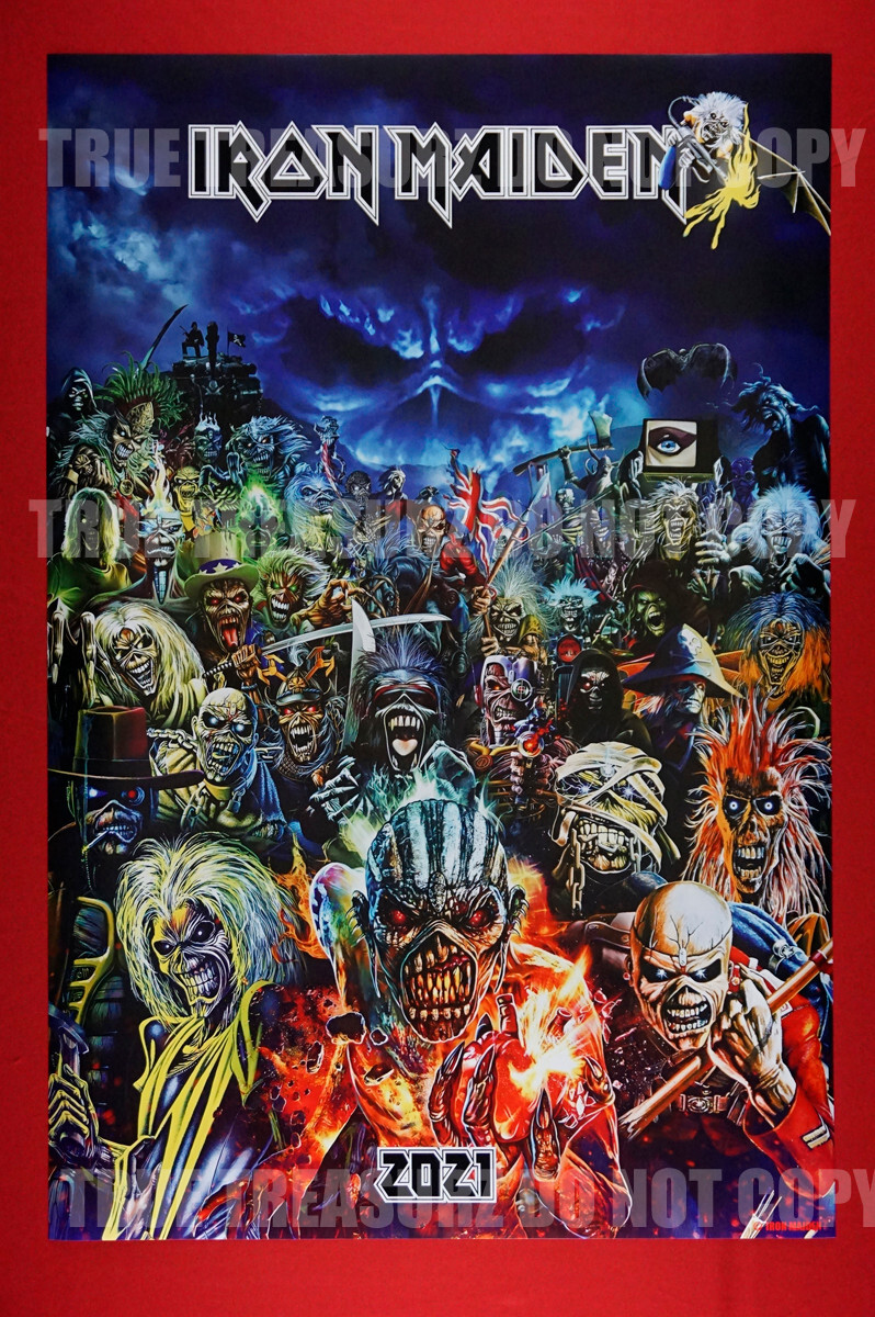 Iron Maiden Eddie Faces Heavy Metal Band Picture Promotion Poster