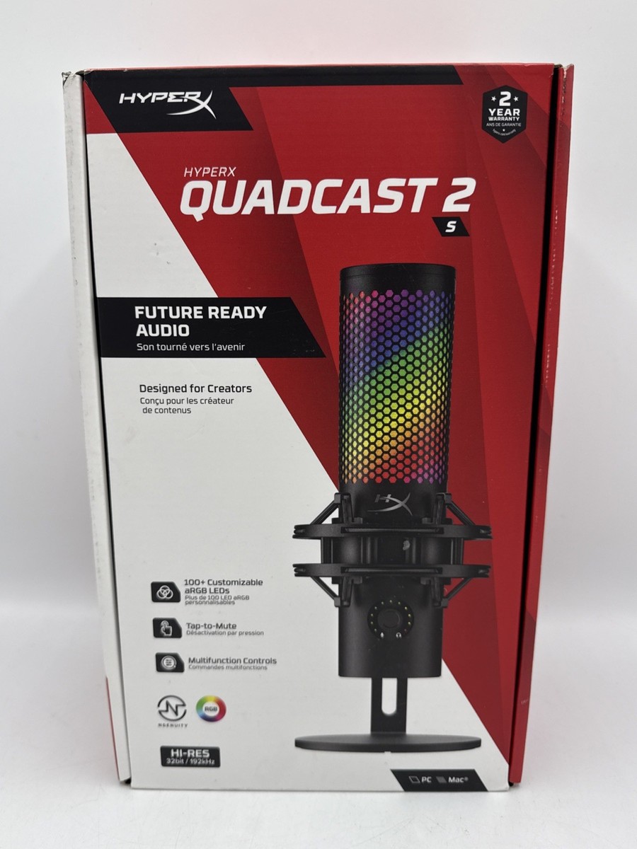HyperX QuadCast 2 S – USB Microphone, with RGB Lighting USB-C