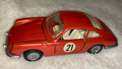 Vintage 80s Mebetoys Porsche 912 Die cast 1:43 A-12 Red , w/White