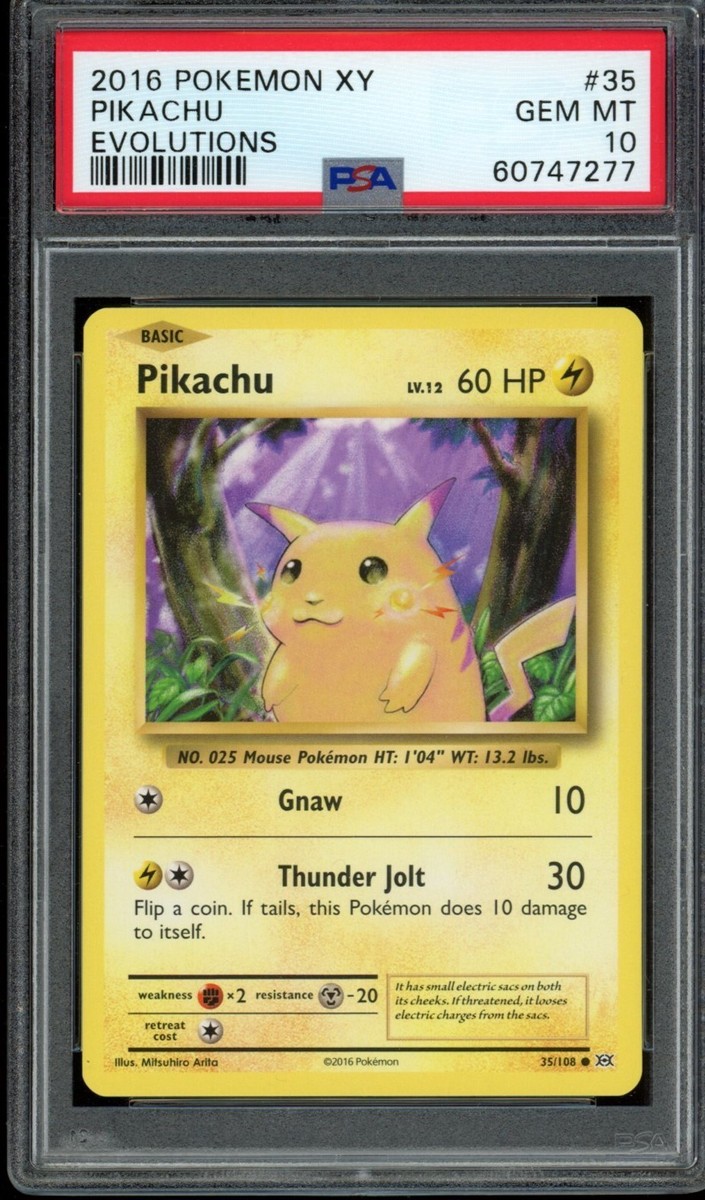 2016 Pokemon XY Evolutions Pikachu #35 eBay 1/1 Rare PSA 10 GEM MT