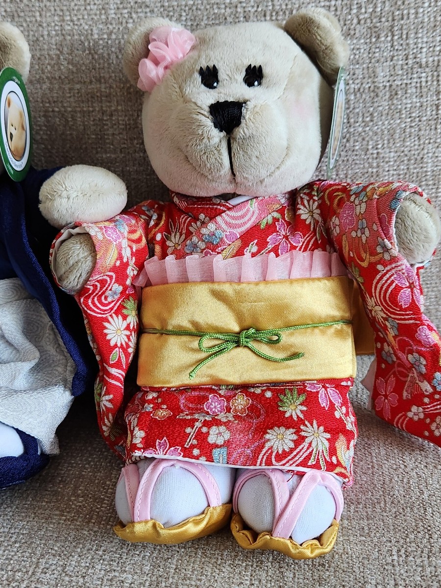 Starbucks JAPAN Bearista Bear Boy & Girl Kimono Plush Set Spring