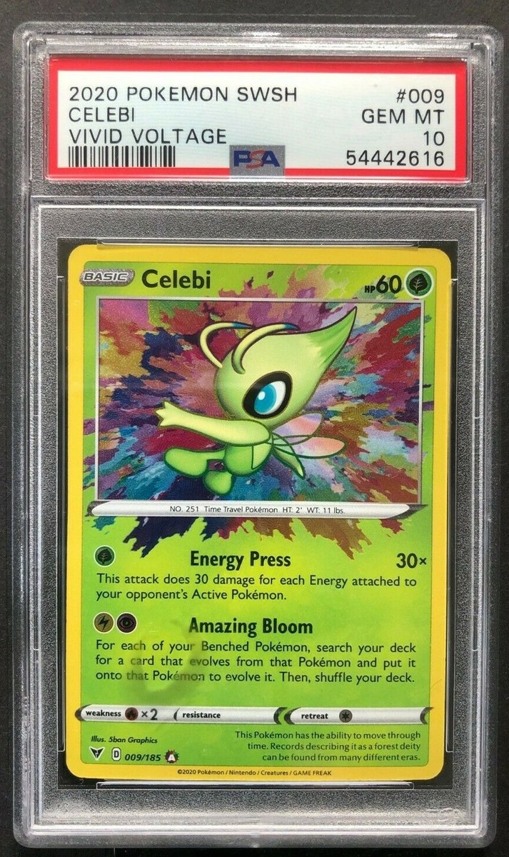 2020 Pokemon SWSH Celebi PSA 10 Gem Mint Vivid Voltage #009/185