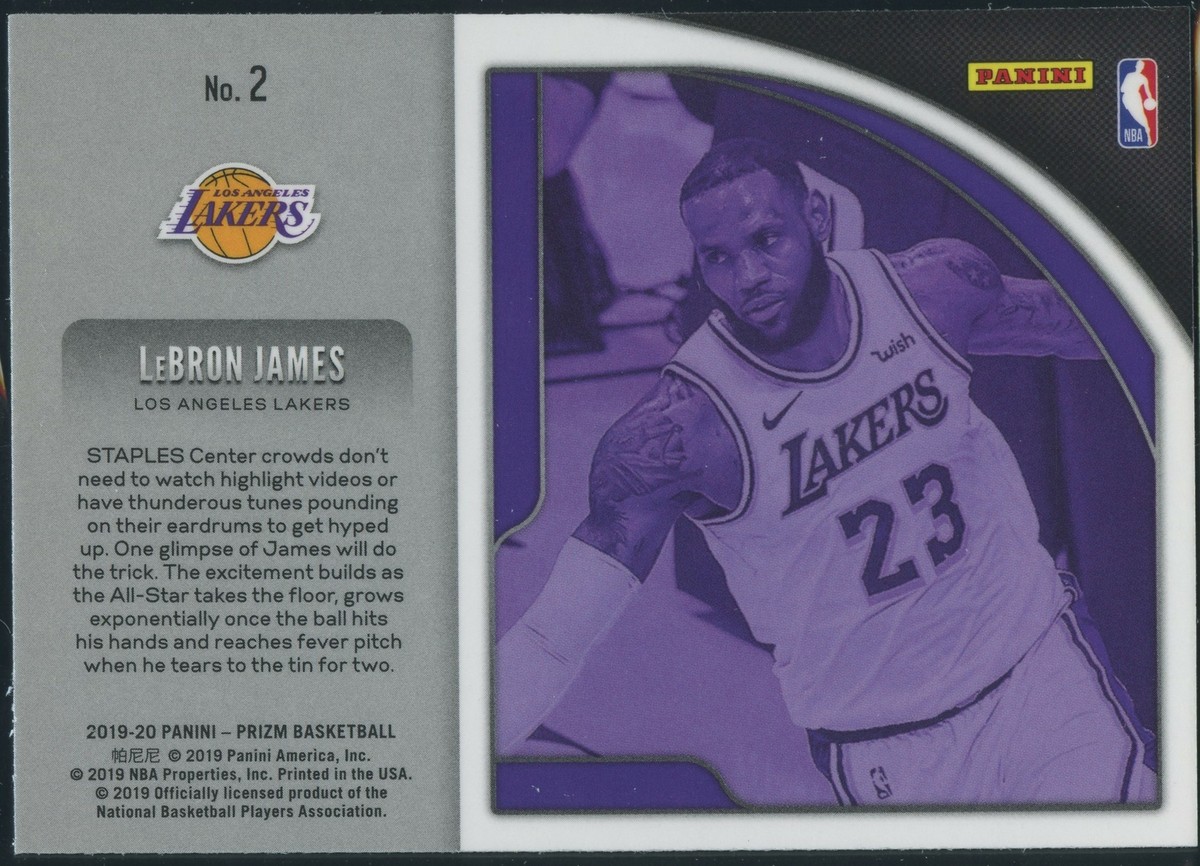 2019-20 Panini Prizm Lebron James Get Hyped Lakers No. 2 | eBay