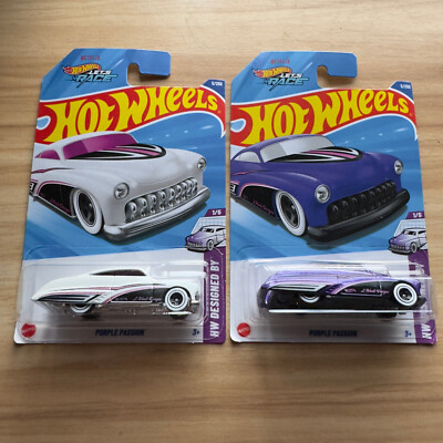 Hot Wheels Purple Passion White & Purple (2 Lots) HW DESIGNED BY