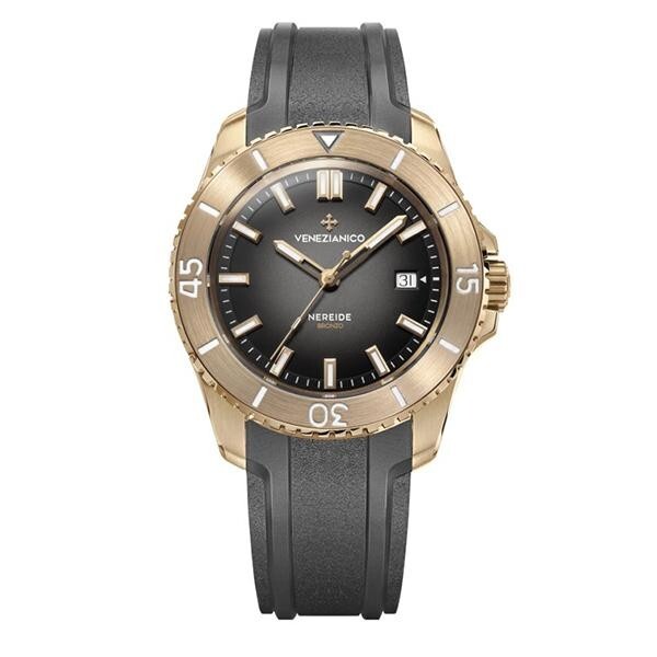 Venezianico Nereide Bronzo 4521555 42mm 30ATM SW200-1 Rubber Black
