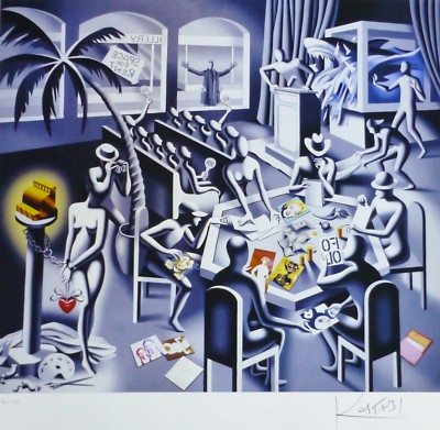 貴重一点物マークコスタビMARK KOSTABI 油絵BAPTISM1988 貴重一点物