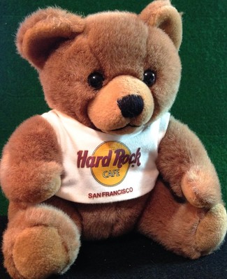 Hard Rock Cafe SAN FRANCISCO 1990 TEDDY BEAR Plush w/ Neon HRC