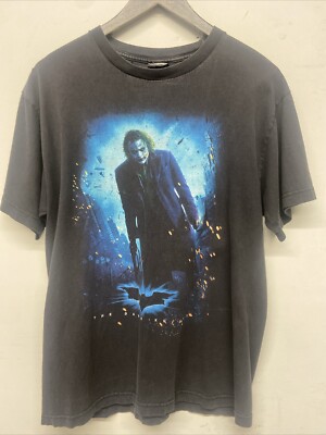 Vintage The Dark Knight Joker Large T-Shirt Movie Promo Graphic