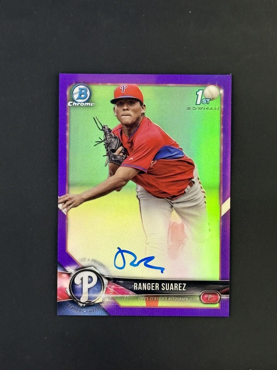 2018 Bowman Chrome Purple Refractor Ranger Suarez Phillies RC