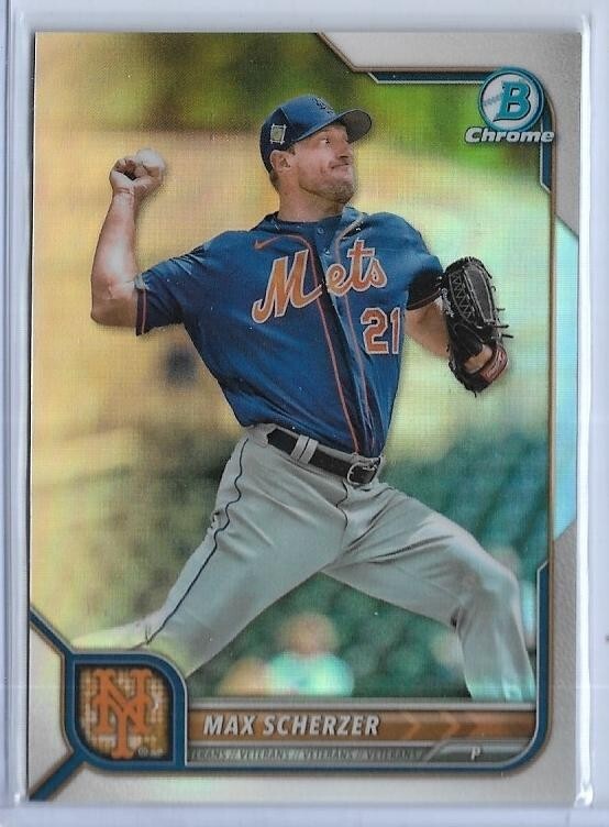 2022 BOWMAN CHROME MAX SCHERZER REFRACTOR CARD #62 ~ 001/499
