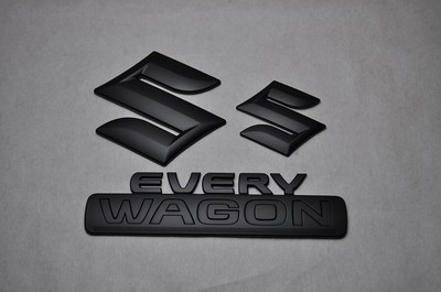 Suzuki Every DA17W DA17V Emblem Set 3pcs Matte Black Piano Black