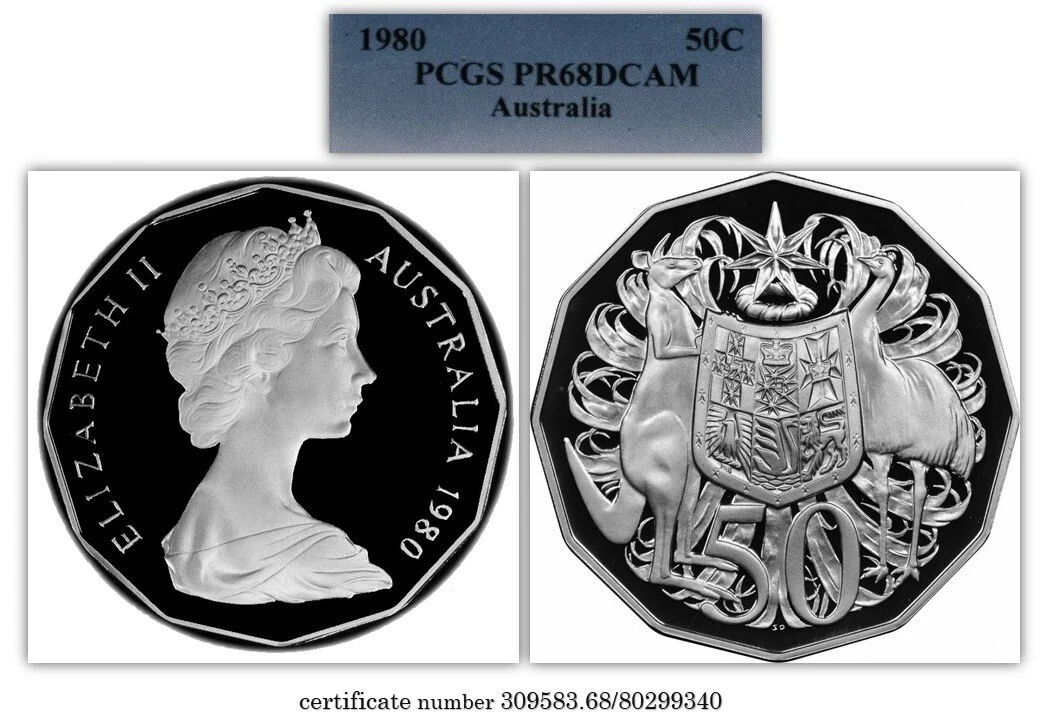 Australia 50 Cents 1980 PCGS PR68 DCAM Coin | eBay