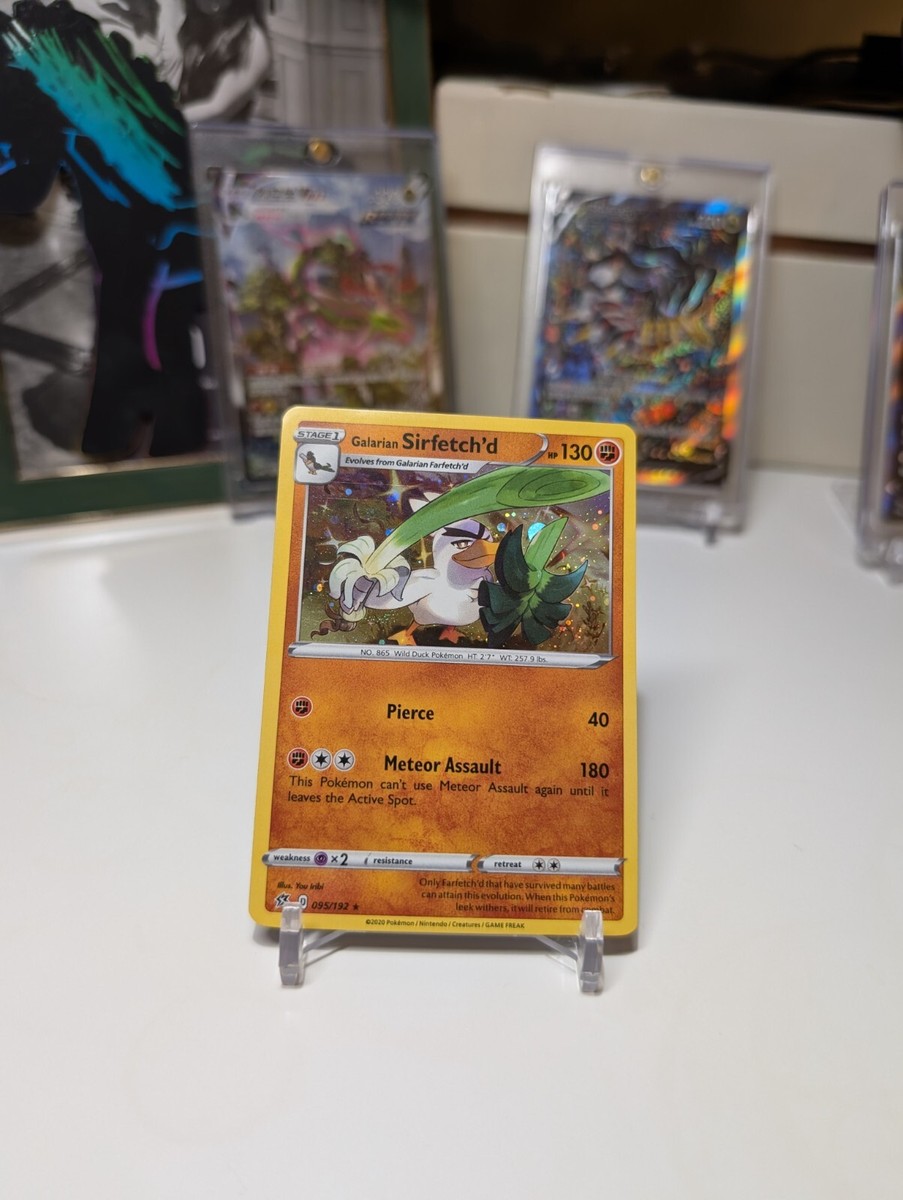 Pokemon GALARIAN SIRFETCH'D 095/192 Rebel Clash - RARE COSMOS HOLO
