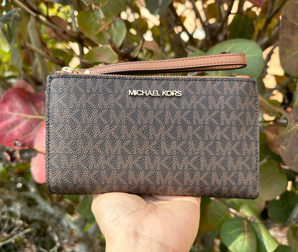 Michael Kors Jet Set Travel Large Double Zip Phone Wallet Wristlet