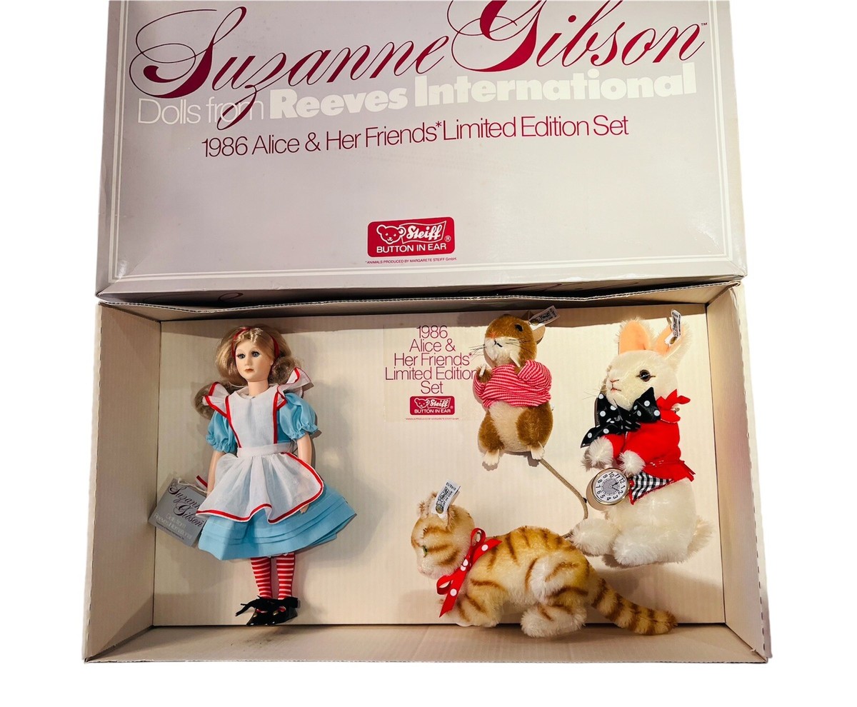 STEIFF Alice in Wonderland and Friends Doll Set 1986 4005 NOI new