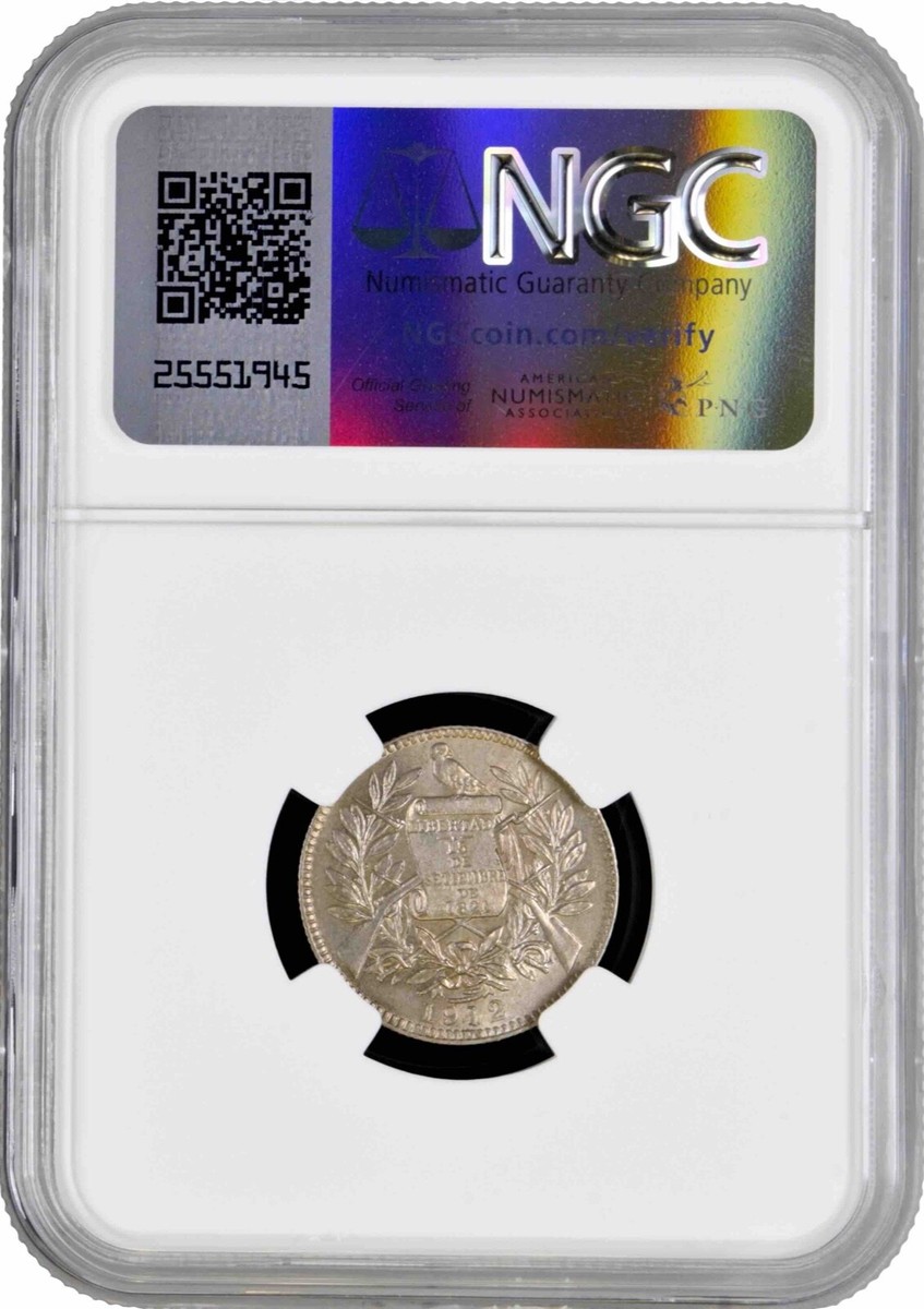 Guatemala 1 real 1912, NGC MS63, 