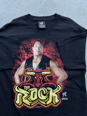 Vintage WWE The Rock 2002 Big Print T-shirt Mens Medium | eBay