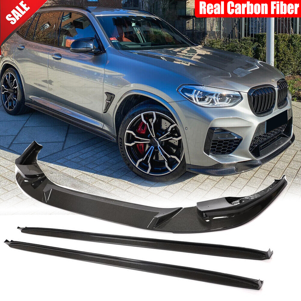 For BMW X3M F97 X4M F98 19-23 Real Carbon Front Bumper Lip