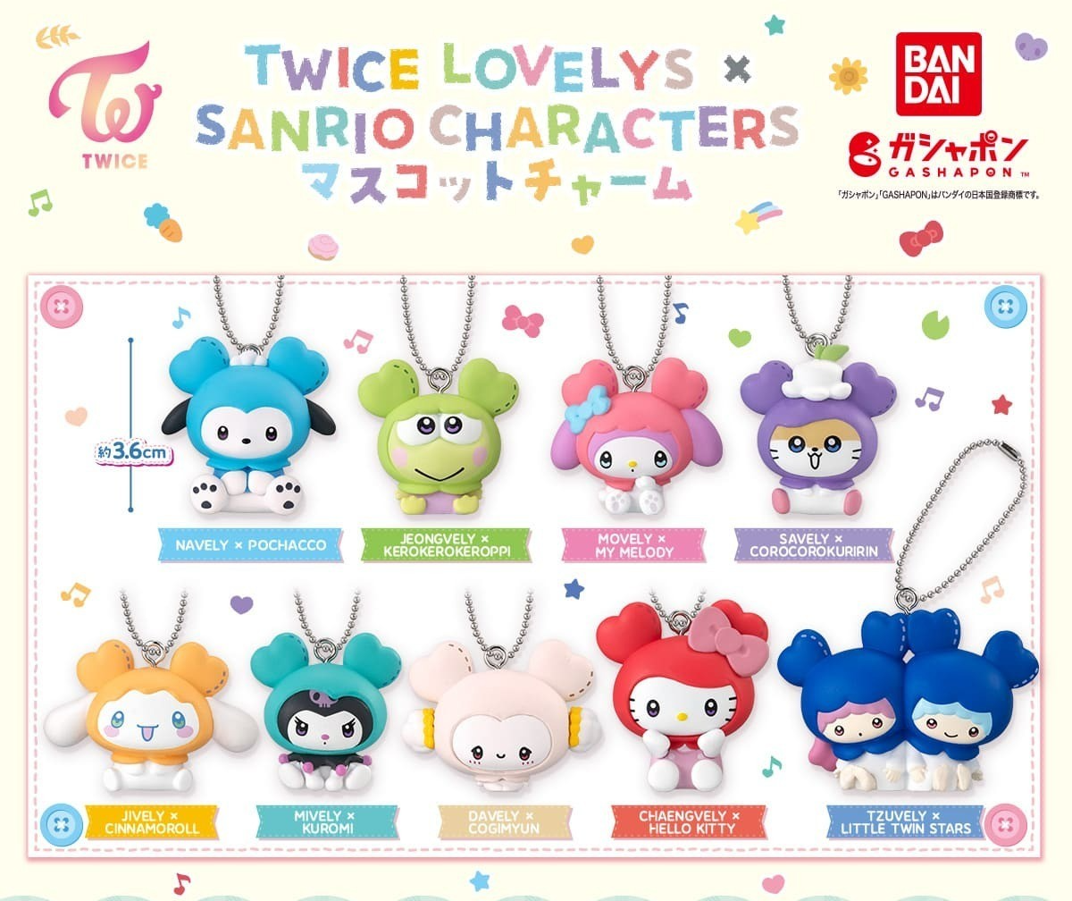 TWICE LOVELYS SANRIO CHARACTER MASCOT CHARM FIGURE Capsule Toy