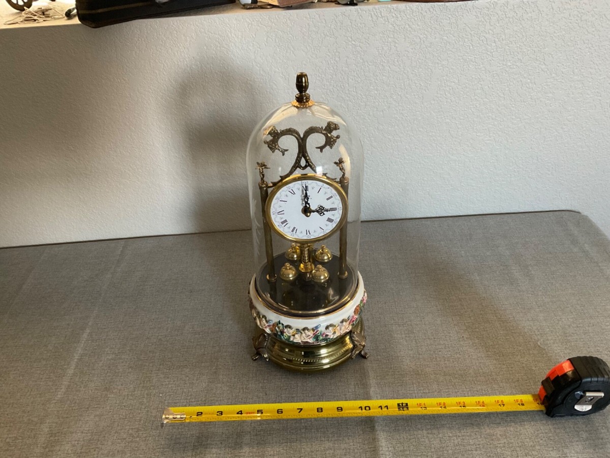 VINTAGE REUGE MUSICAL! ANNIVERSARY CLOCK GLASS ETCHED DOME | eBay