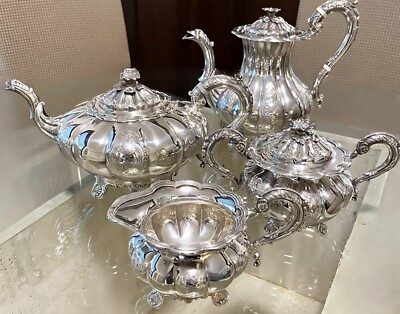 Barker Ellis Co. Vintage Silver Plate 1931 5-Pc Hand-Chased Coffee