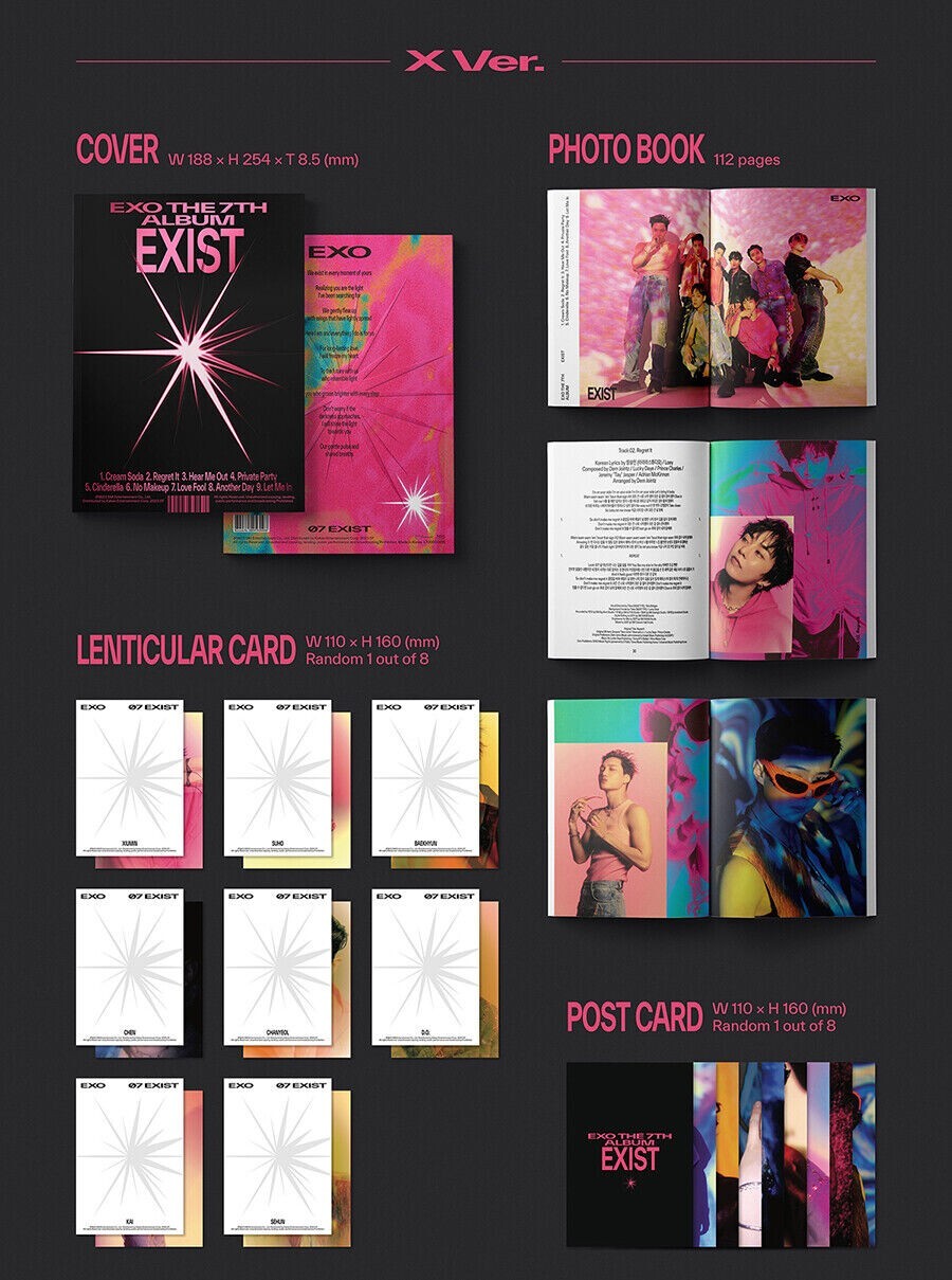 EXO [EXIST] 7th Album PHOTO BOOK Ver. RANDOM VER/ CD+Book+Post