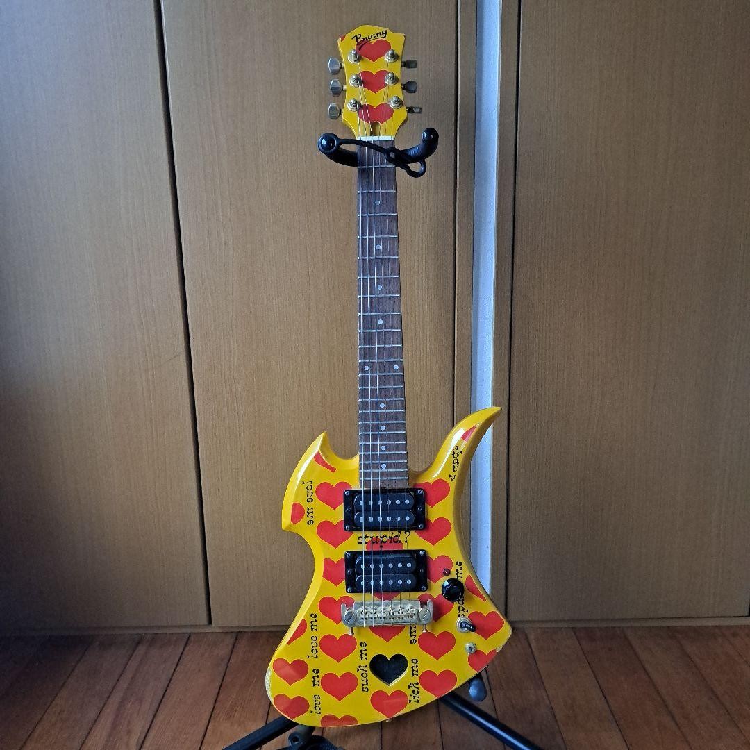 Electric Guitar Burny YH-JR. Heart Yellow X Japan Hide Signature