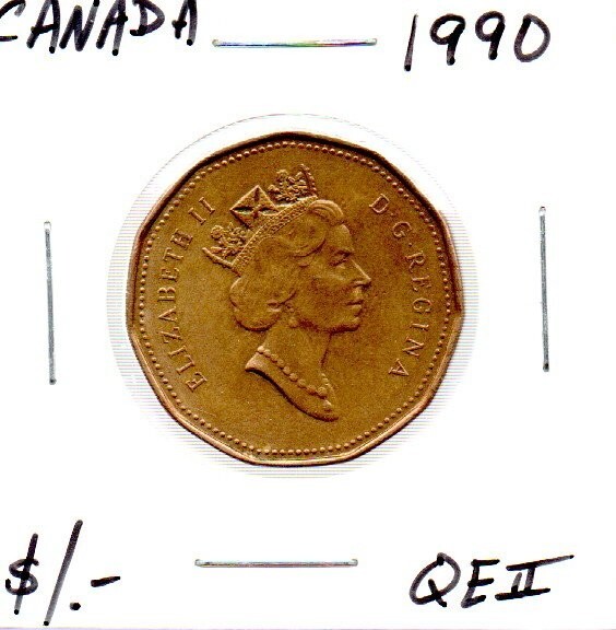 Canada 1 Dollar Coin 1990 Queen Elizabeth II As Pictured | eBay