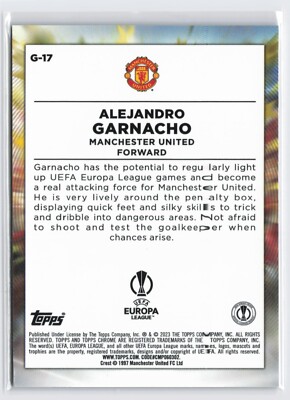 2023 Topps Chrome Alejandro Garnacho #G-17 Golazo Rookie RC