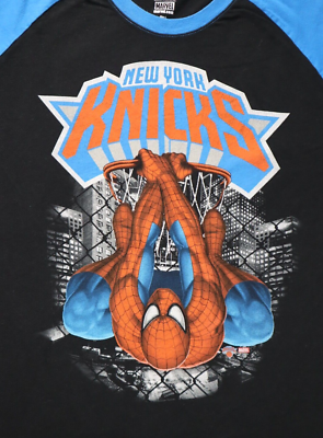 NEW YORK KNICKS SPIDER-MAN Size L Jersey Shirt NBA X MARVEL