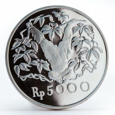 Indonesia 5000 Rupiah Orangutan Animal proof silver coin 1974 | eBay