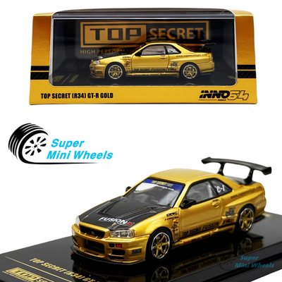 INNO64 1:64 Nissan GT-R R34 GOLD 