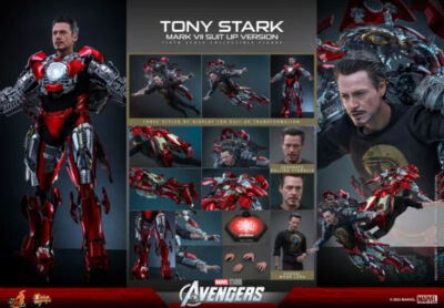 New Hot Toys MMS718 Avengers Tony Stark Mark 7 Suit Up Ver. Normal