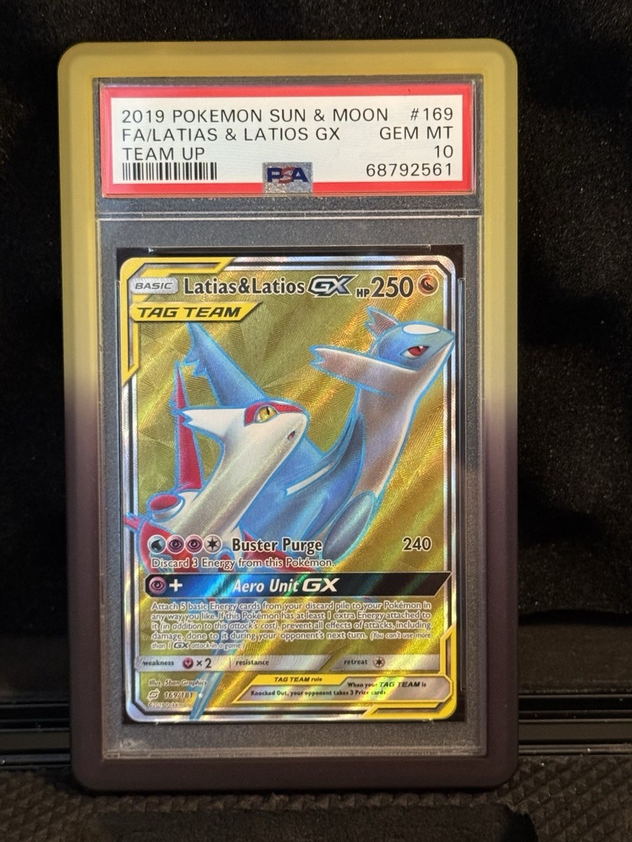 PSA 10 LATIOS & LATIAS GX 169 TEAM UP TAG TEAM SUN & MOON POKEMON