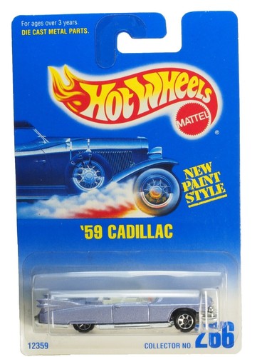 1991 Hot Wheels New Paint Style '59 Cadillac On Blue Card #266 | eBay