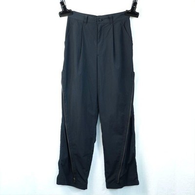 USED 80S ISSEY MIYAKE MEN BRUSH TAG SIDE ZIP PANTS BLACK MADE IN