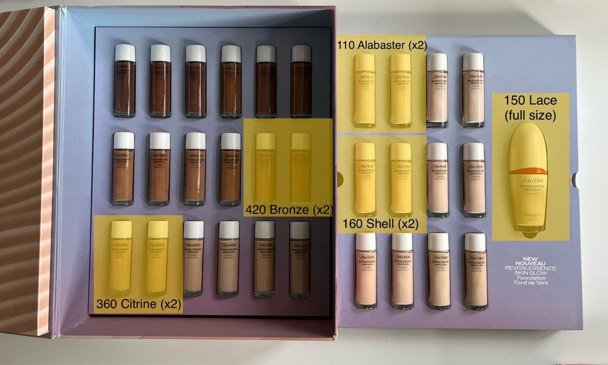 SHISEIDO REVITALESSENCE SKIN GLOW Foundation SPF 30 (10mL bottles
