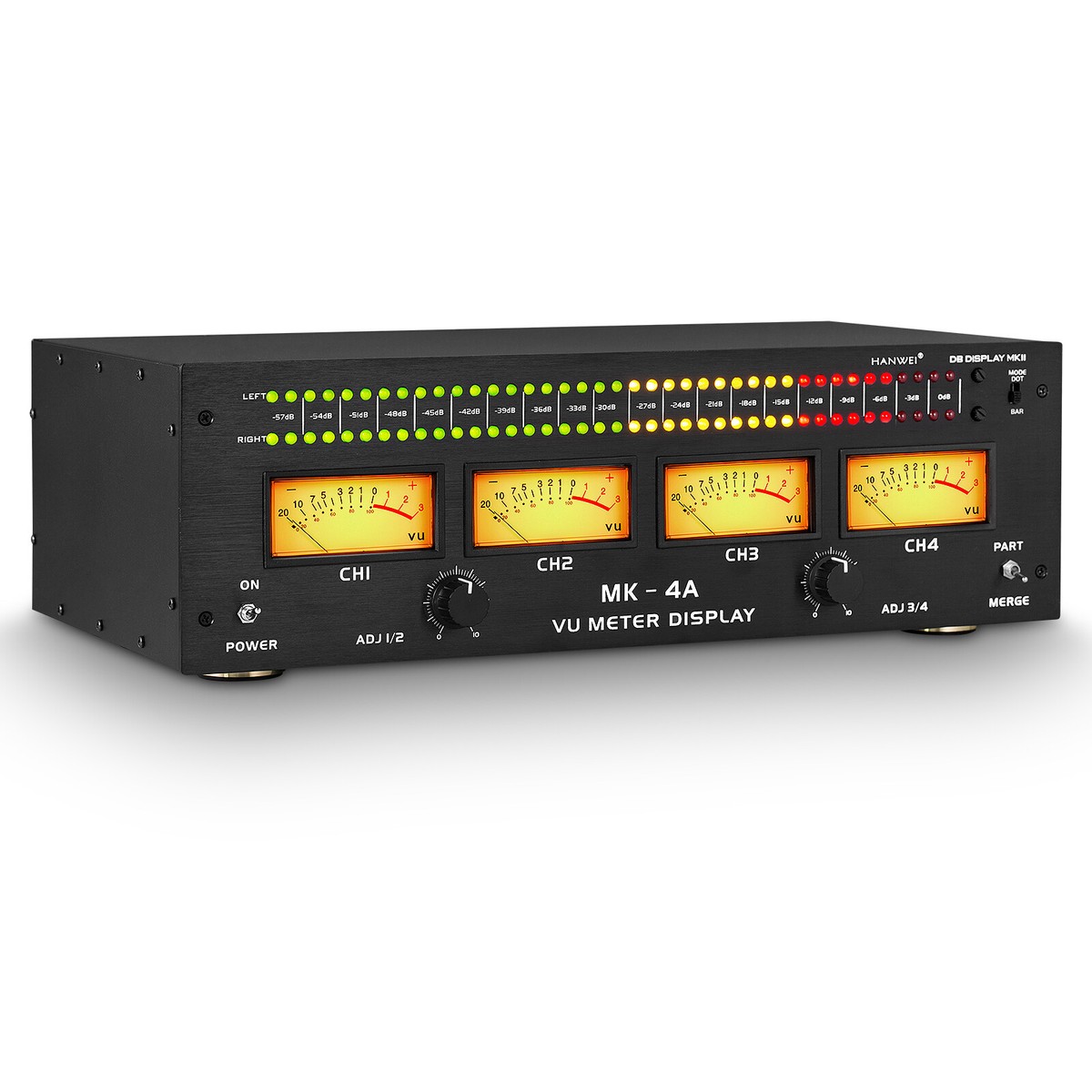 Four Analog VU Meter+Sound Level Indicator DB Panel Pro Audio