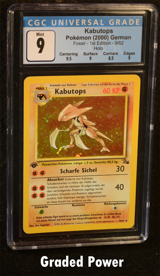 Pokemon Fossil 1st Edition German Kabutops CGC 9 Holo GERMAN (8170
