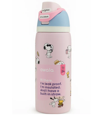 New Snoopy Owala 32oz Pink Water Bottle Stainless Steel Exclusive