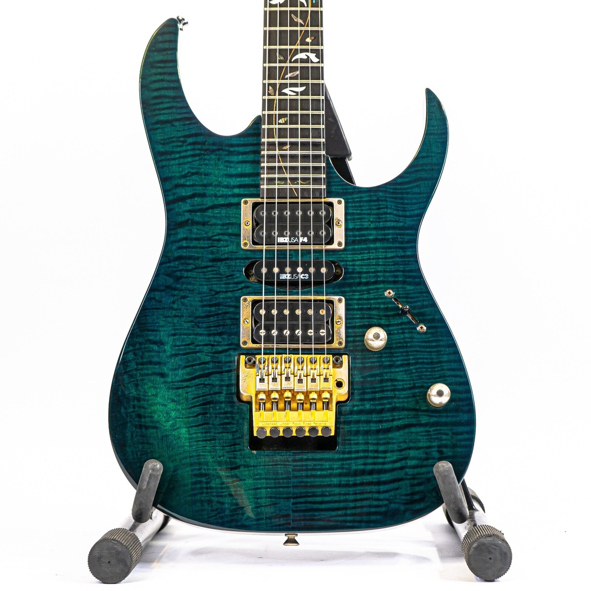 1993 Ibanez RG7CTTL Electric Guitar Trans Blue w/ Tree of Life