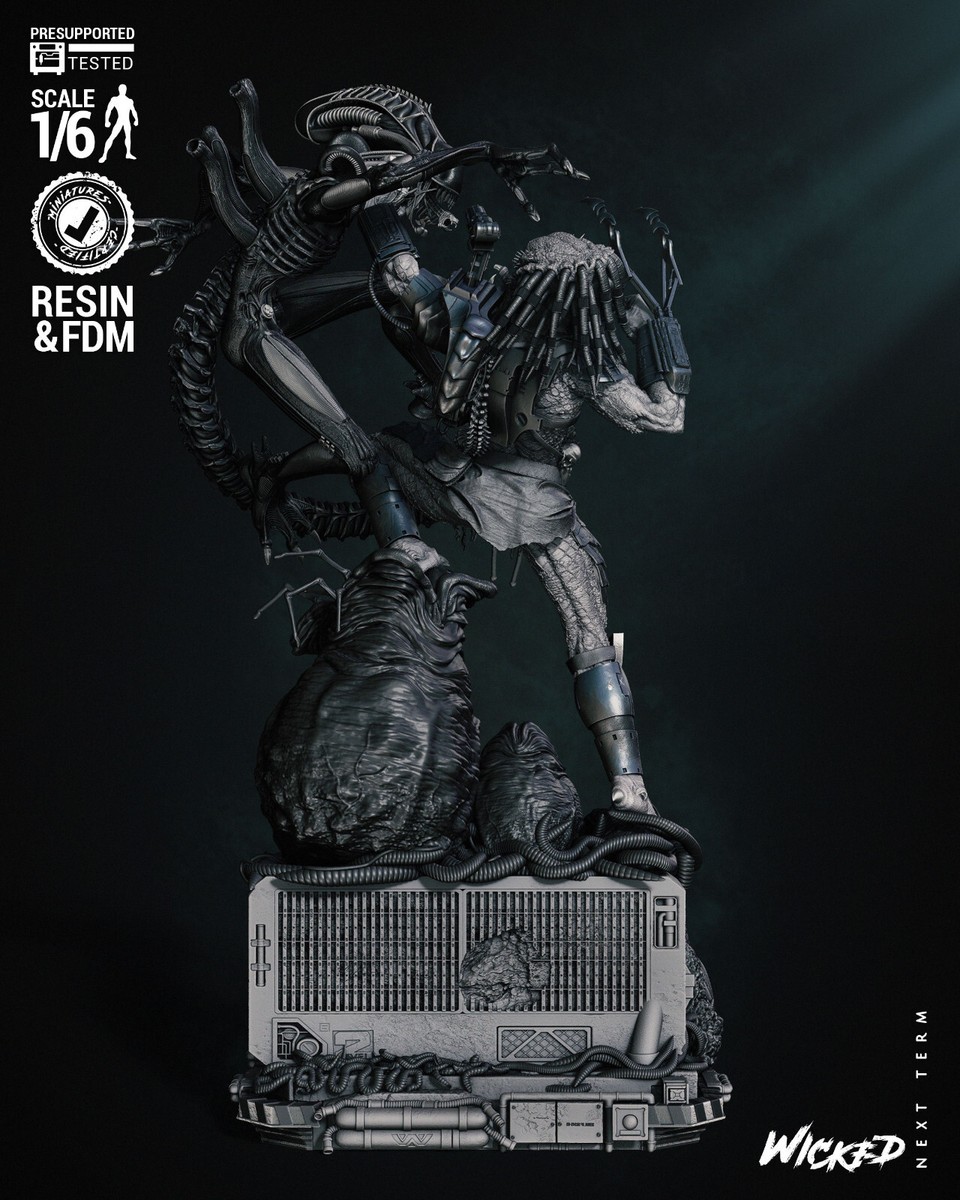 Alien vs. Predator Resin Sculpture Statue Model Kit Unpainted