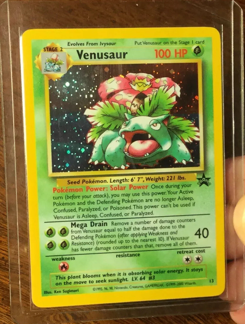 1999-2000 VENUSAUR #13 ~ Black Star Promo ~ Rare Vintage Holo WOTC