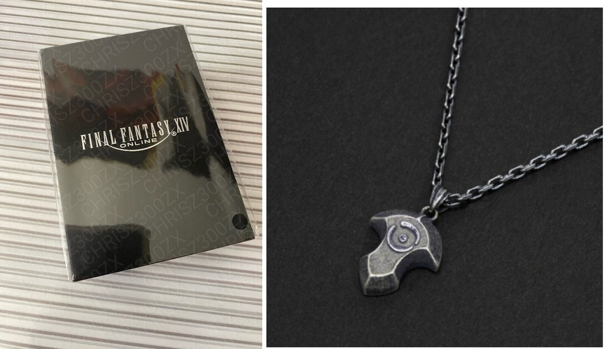 Final Fantasy XIV Ancient One Azem Crystal Pendant Silver Necklace