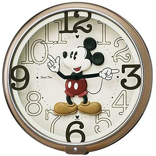 SEIKO Clock Wall Clock Melody Mickey & Friends Disney Time Brown