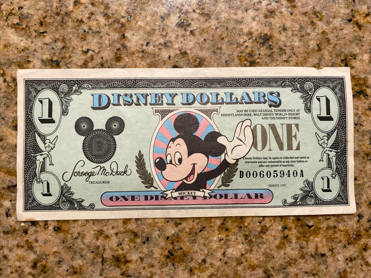 1991 SERIES Walt Disney World $1 ONE DOLLAR MICKEY MOUSE CASTLE | eBay