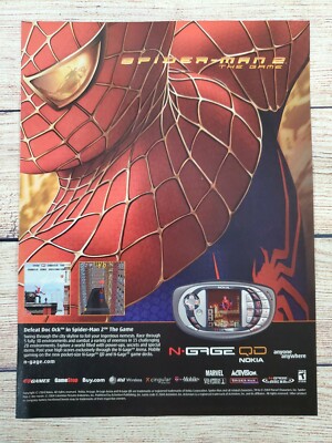 Spider-Man 2 The Video Game N-Gage PS2 Xbox Magazine Promo Ad Art