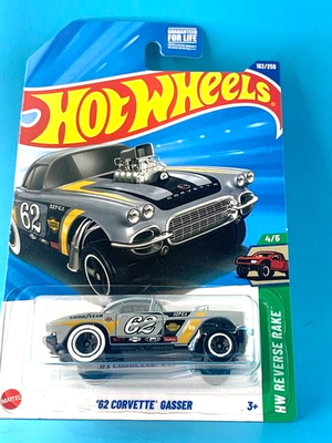 HOT WHEELS 2025 '62 CORVETTE GASSER GREY 182/250 JBB08 HW REVERSE