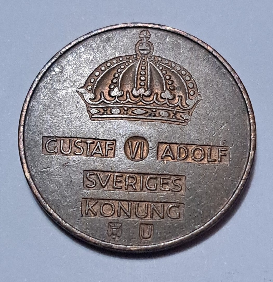 1967 Sweden 5 Ore Gustaf VI Incused Crown 8g 27mm Coin | eBay