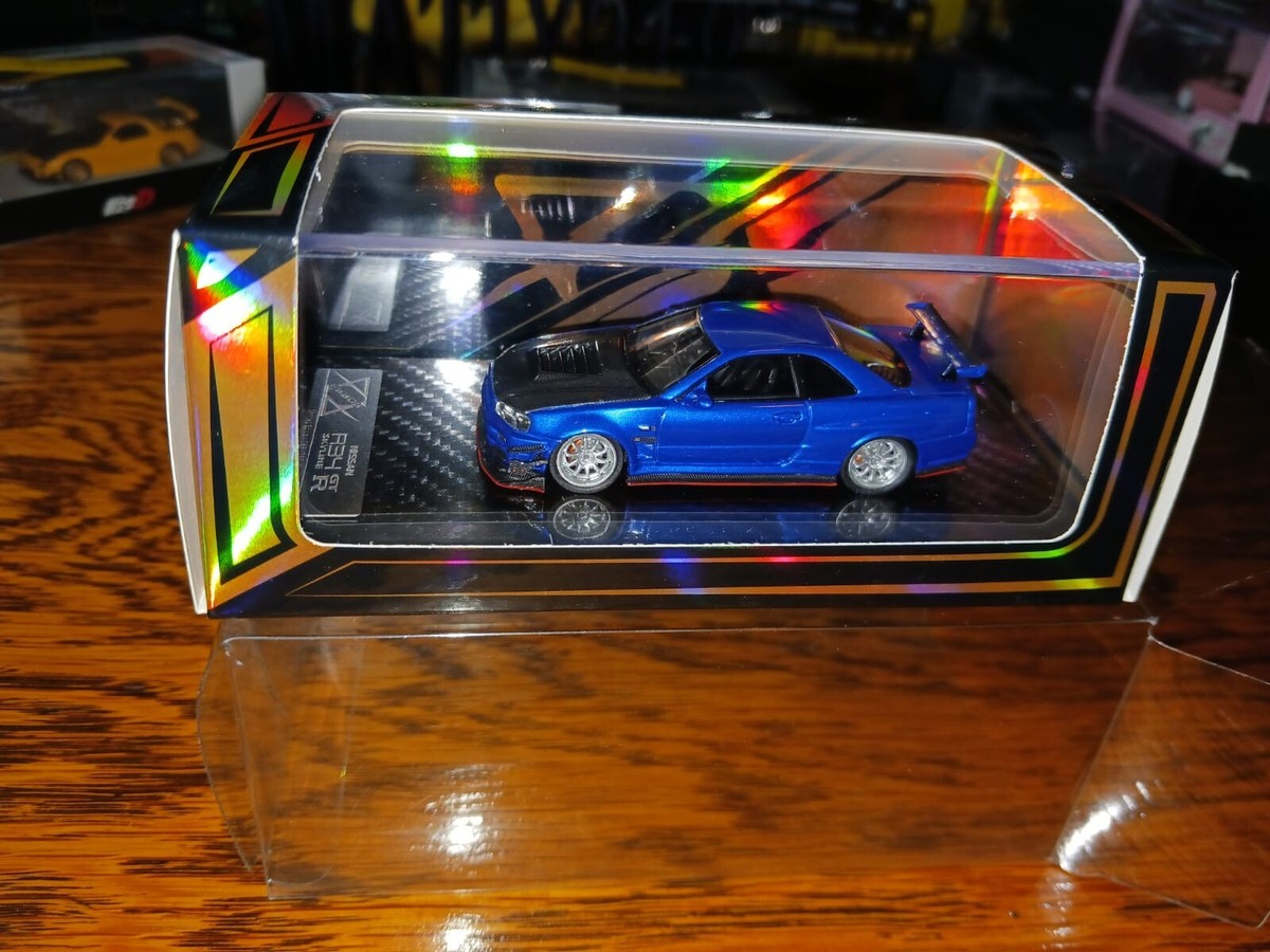 Error 404 1/64 Nissan Skyline R34 GTR Resin Blue 789/799 Rare | eBay